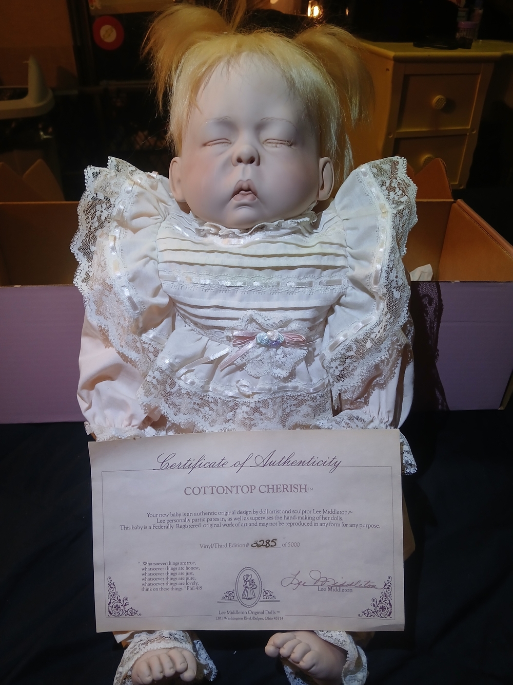 CottonTop Cherish Kids Doll in White Lace Outfit